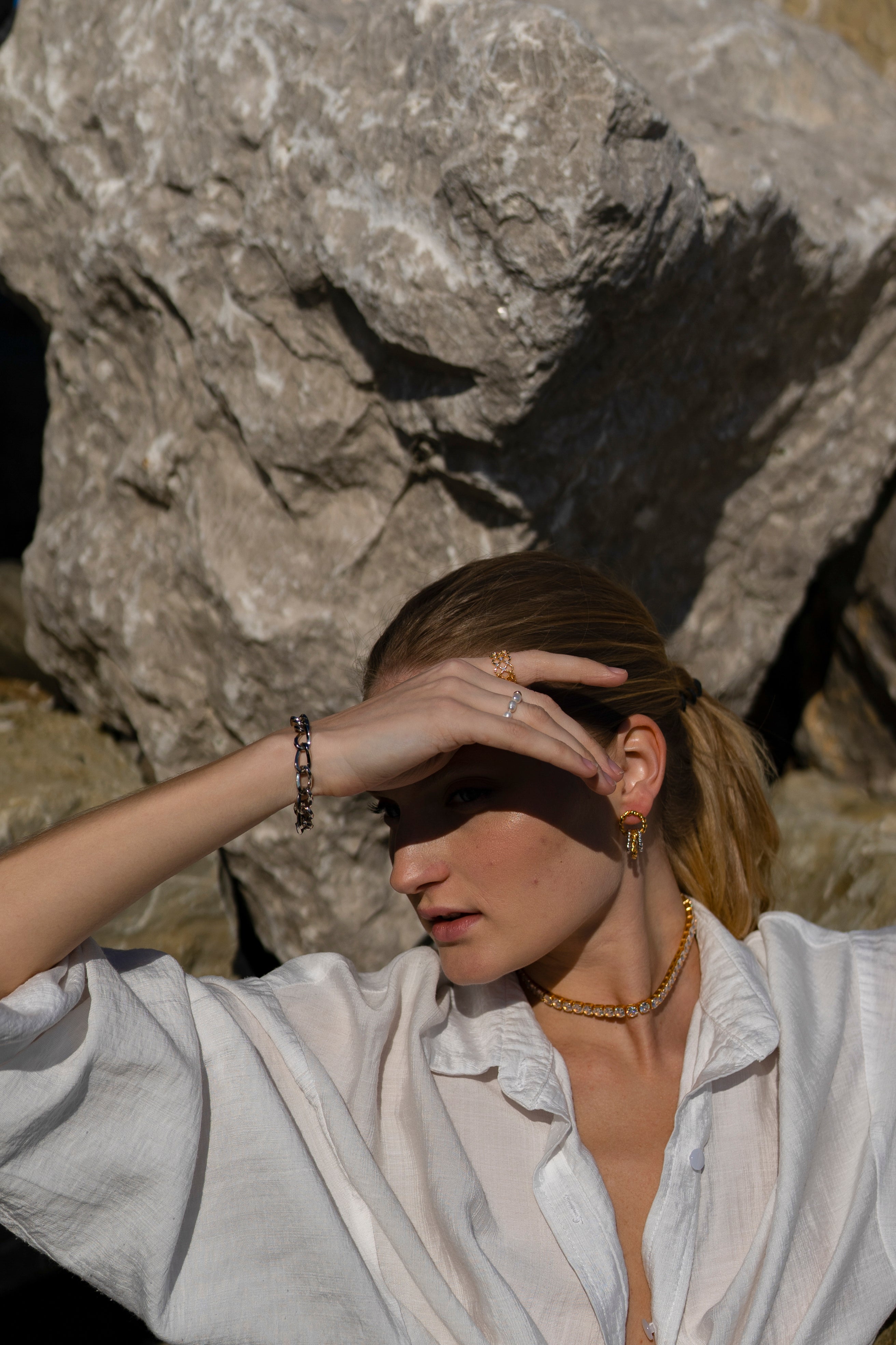 L'onda Bracciale Rodio