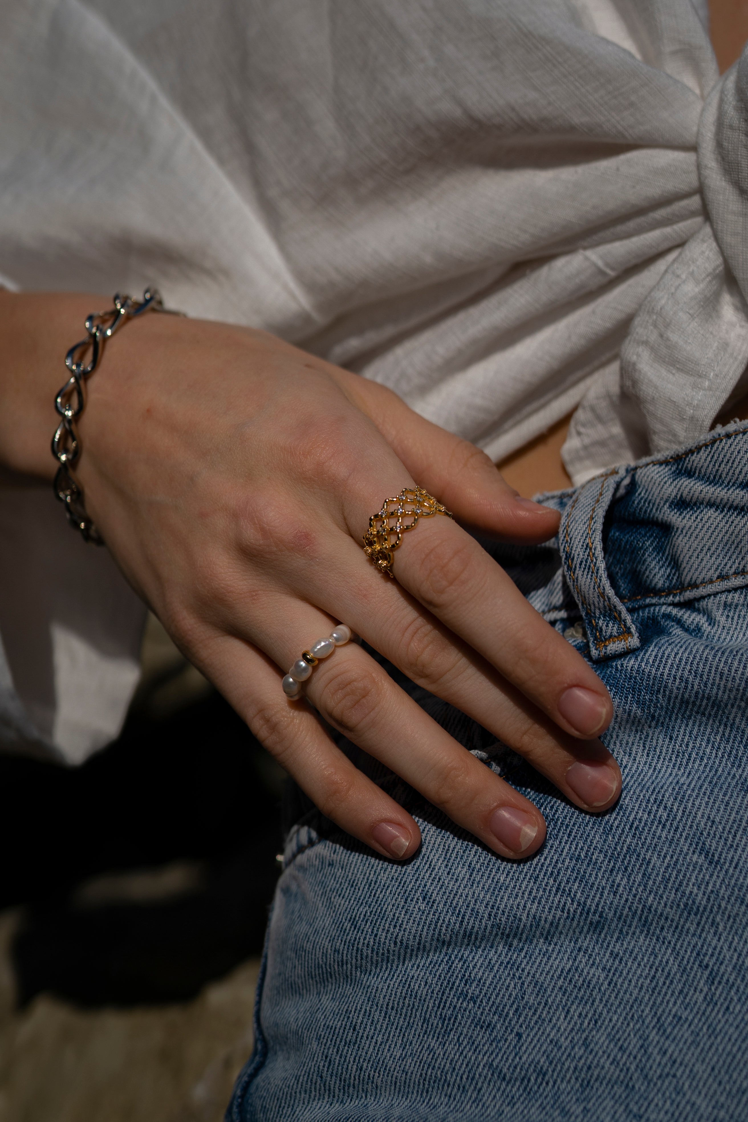 L'onda Bracciale Rodio